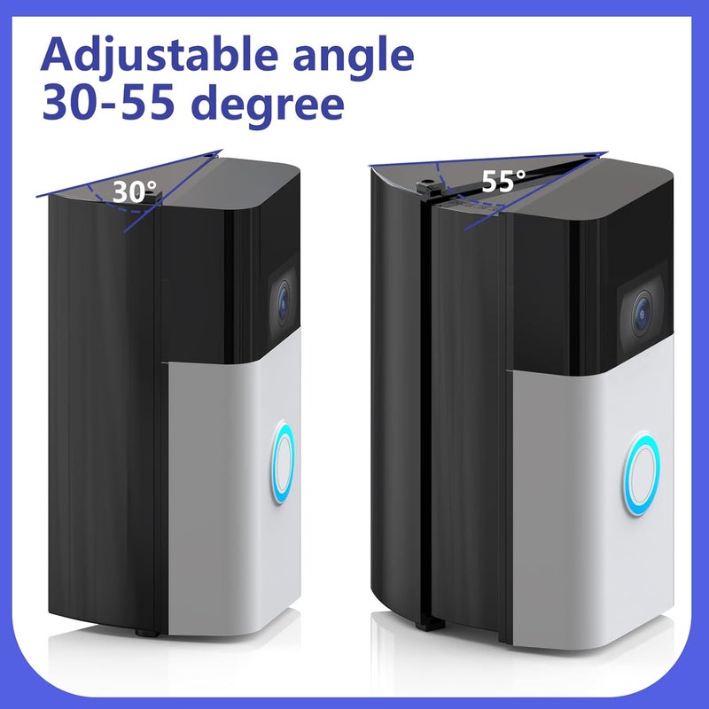 Mamerry Video Doorbell Mount, Adjustable 30 to 55 Degree Doorbell Camera Angle Bracket Mount Wedge Kit Compatible with Video Doorbell 3/3 Plus/ 4 for Doorbell Security System Accessories - Image 3